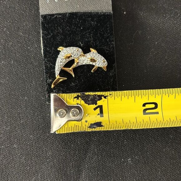 Swarovski New In Box Double Dolphins Pin - Picture 5 of 5